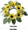 Summer Candle Ring Sunflower Mini Wreath Artificial Flowers Wedding Centerpieces 10" for Home Garland Tabletop Farmhouse Rustic Country Party Decor